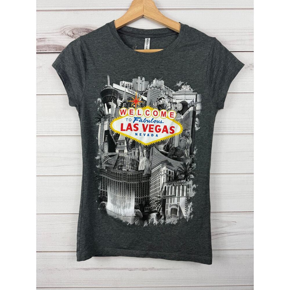 Reserved Dark Gray Las Vegas Graphic Tee with Yellow & Red Sign